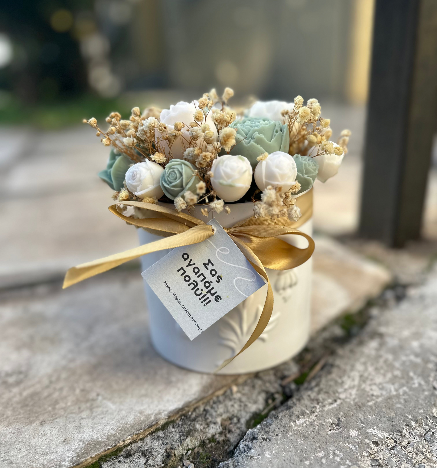 Κέρινη σύνθεση - flowers