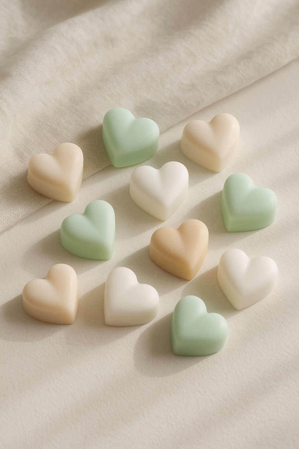 wax melts φρεσκάδας σε σχήμα καρδιάς - χειροποίητα αρωματικά κεριάκαθαριότητας .